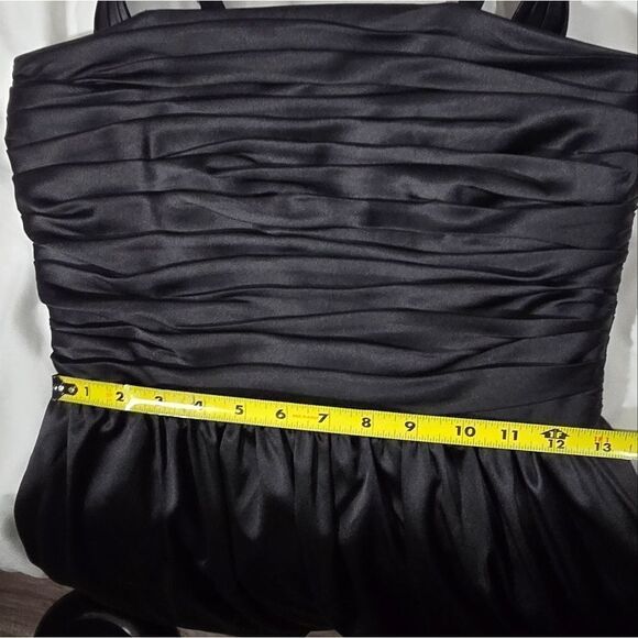 White House Black Market Womens Dress Satin Halter Formal Prom Black sz 2 - Picture 7 of 10